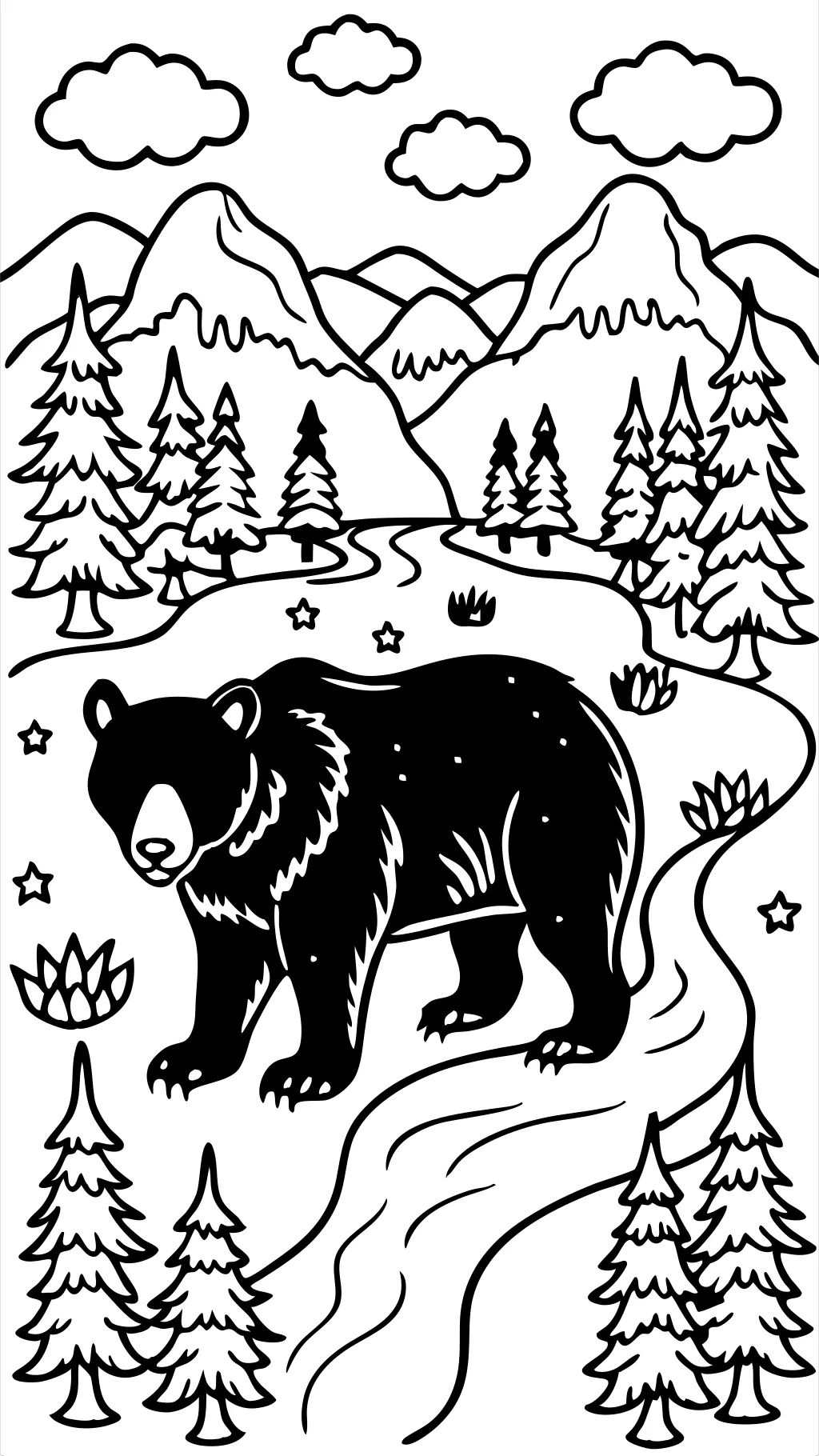 coloring pages of black bears